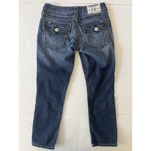 True Religion Jeans Women 25 Blue Low Rise Cropped Flap Pockets Skinny